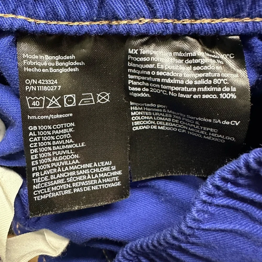 H&M Blue 100% Cotton Jogger Pants Size 4T